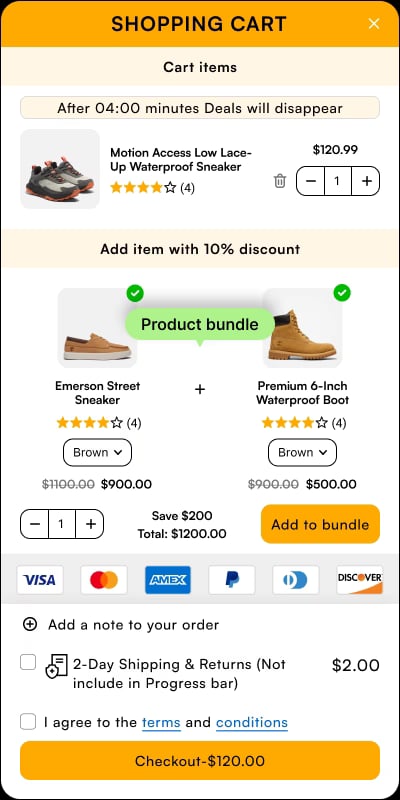 iCart pre-built cart template 6 - fun playful design with discount progress